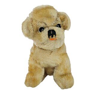 Vintage Steiff Mohair Sitting Mopsy Baby Bulldog Puppy Dog 4.75" Germany